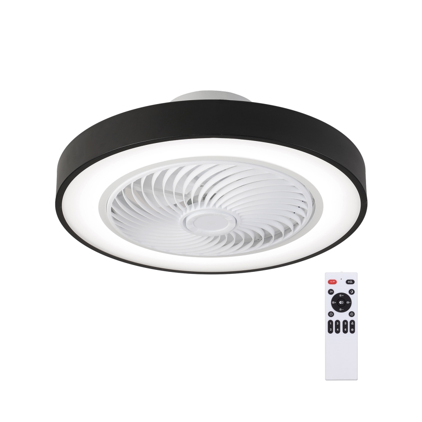 Brilagi - Dimmable LED ceiling light with fan LED/30W/230V 3000-6500K Ø 50 cm black + remote control