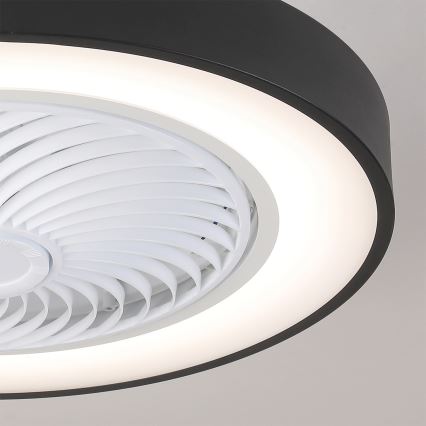 Brilagi - Dimmable LED ceiling light with fan LED/30W/230V 3000-6500K Ø 50 cm black + remote control