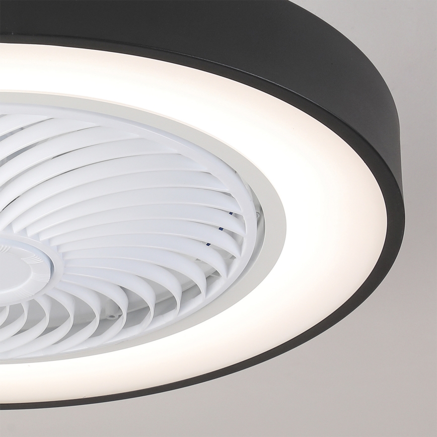 Brilagi - Dimmable LED ceiling light with fan LED/30W/230V 3000-6500K Ø 50 cm black + remote control