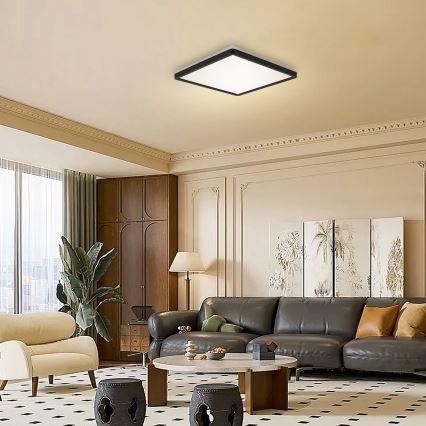 Brilagi - LED Dimmable light with a motion and dusk sensor ULTRA SLIM LED/18W/230V 30x30 cm + remote control