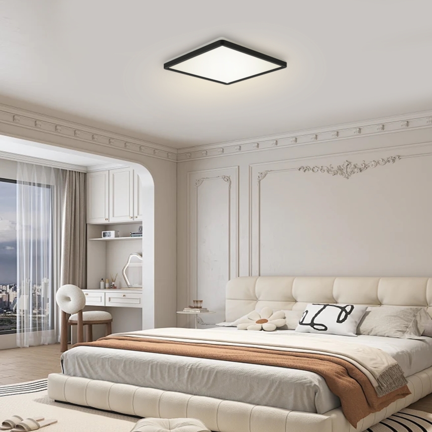 Brilagi - LED Dimmable light with a motion and dusk sensor ULTRA SLIM LED/18W/230V 30x30 cm + remote control