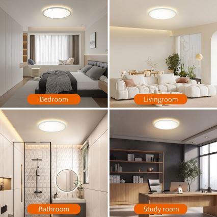 Brilagi - LED Dimmable light with a motion and dusk sensor ULTRA SLIM LED/24W/230V d. 42 cm + remote control