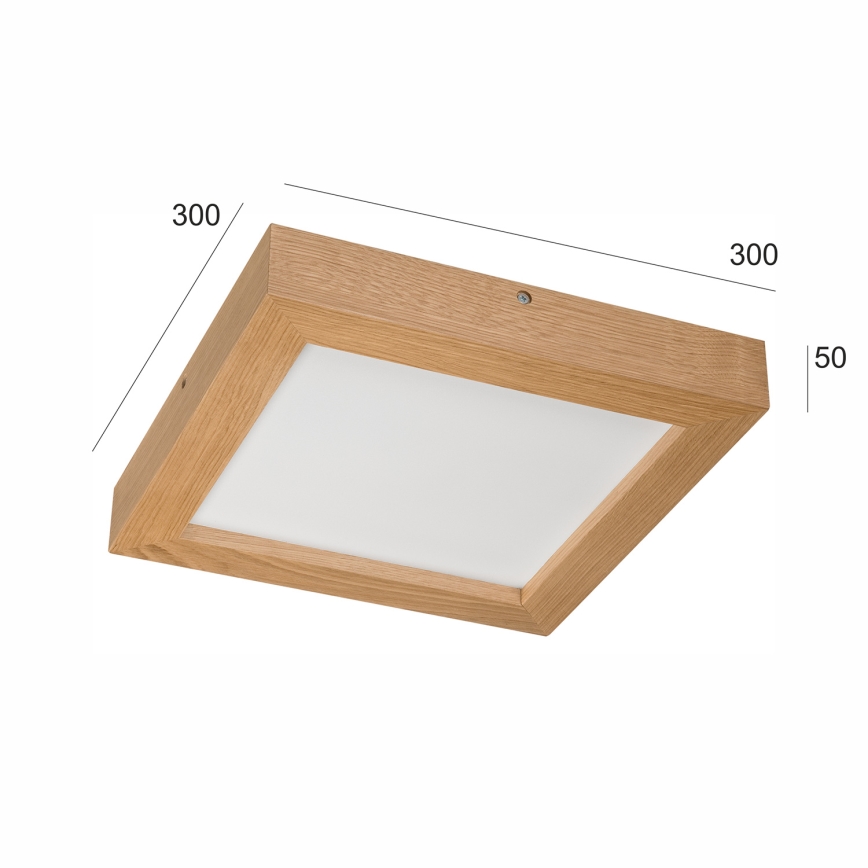 Brilagi - LED Dimmable bathroom ceiling light WOODY FRAME LED/24W/230V oak 30x30 cm 3000-6000K IP44 + remote control