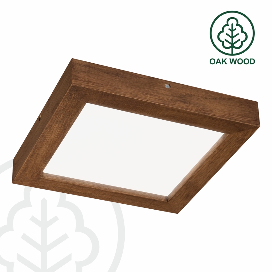 Brilagi - LED Dimmable bathroom ceiling light WOODY FRAME LED/24W/230V oak cherry 30x30 cm 3000-6000K IP44 + remote control