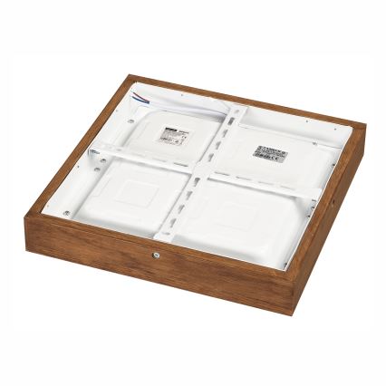 Brilagi - LED Dimmable bathroom ceiling light WOODY FRAME LED/24W/230V oak cherry 30x30 cm 3000-6000K IP44 + remote control
