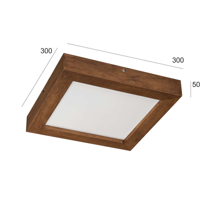 Brilagi - LED Dimmable bathroom ceiling light WOODY FRAME LED/24W/230V oak cherry 30x30 cm 3000-6000K IP44 + remote control