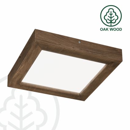 Brilagi - LED Dimmable bathroom ceiling light WOODY FRAME LED/24W/230V oak walnut 30x30 cm 3000-6000K IP44 + remote control