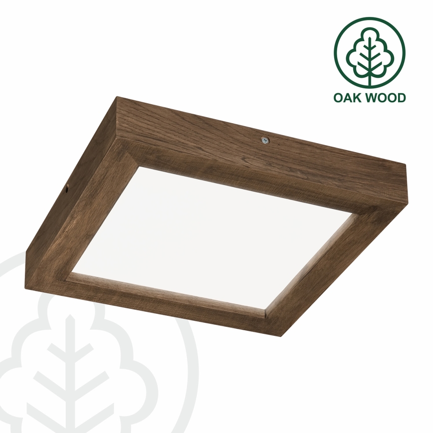 Brilagi - LED Dimmable bathroom ceiling light WOODY FRAME LED/24W/230V oak walnut 30x30 cm 3000-6000K IP44 + remote control