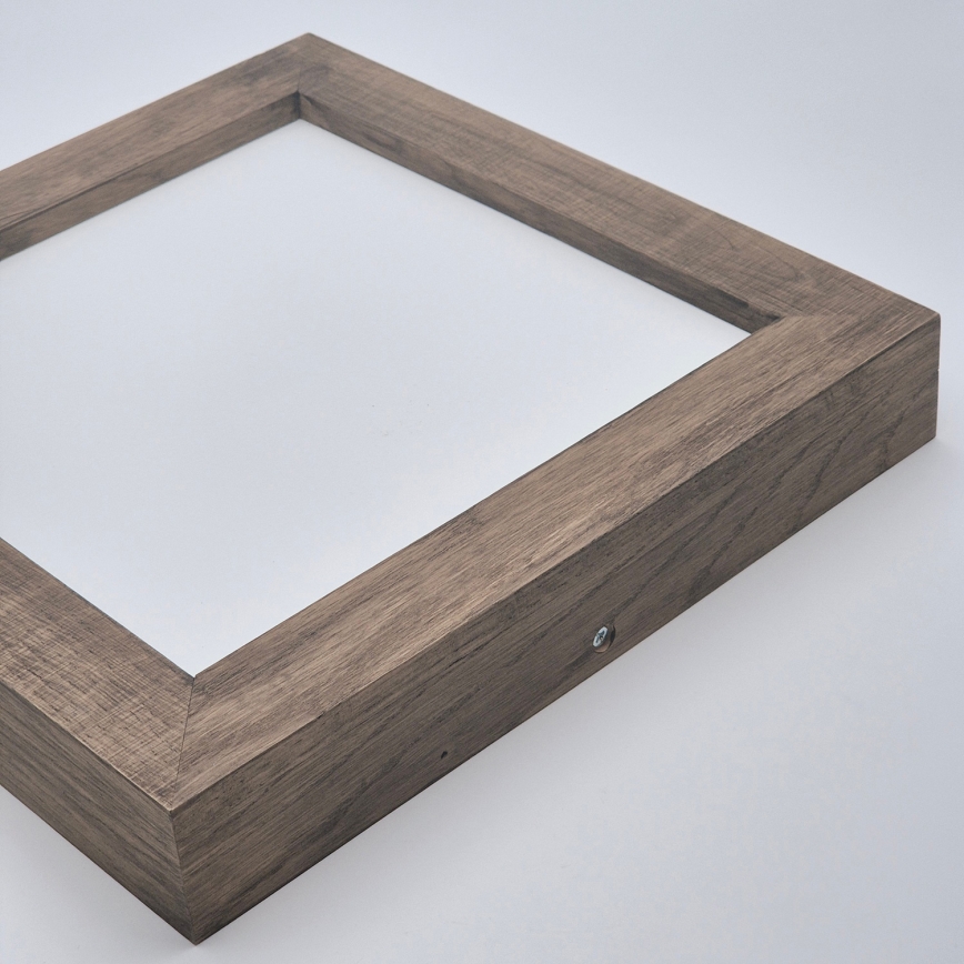 Brilagi - LED Dimmable bathroom ceiling light WOODY FRAME LED/24W/230V oak walnut 30x30 cm 3000-6000K IP44 + remote control