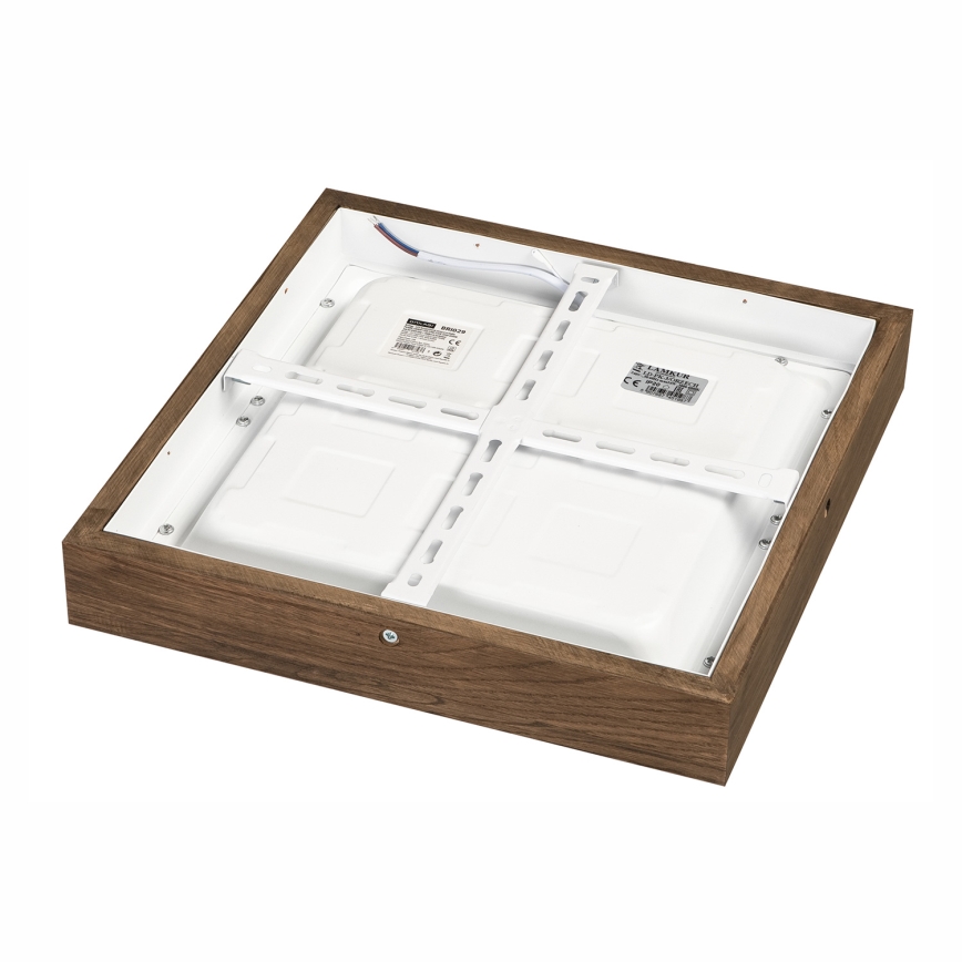 Brilagi - LED Dimmable bathroom ceiling light WOODY FRAME LED/24W/230V oak walnut 30x30 cm 3000-6000K IP44 + remote control