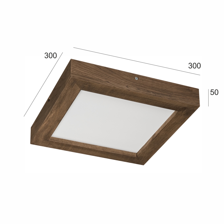 Brilagi - LED Dimmable bathroom ceiling light WOODY FRAME LED/24W/230V oak walnut 30x30 cm 3000-6000K IP44 + remote control
