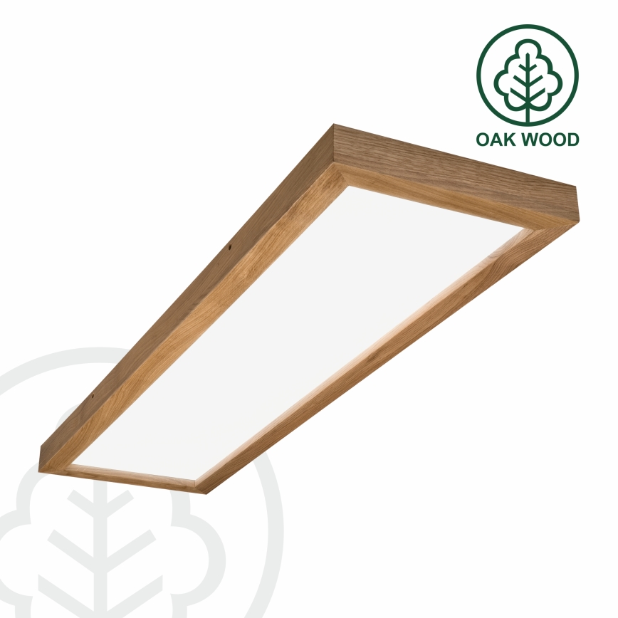 Brilagi - LED Dimmable bathroom ceiling light WOODY FRAME LED/50W/230V oak 120x30 cm 3000-6000K IP44 + remote control