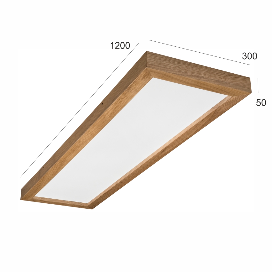 Brilagi - LED Dimmable bathroom ceiling light WOODY FRAME LED/50W/230V oak 120x30 cm 3000-6000K IP44 + remote control