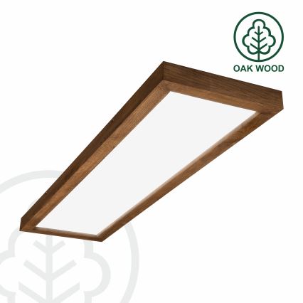 Brilagi - LED Dimmable bathroom ceiling light WOODY FRAME LED/50W/230V oak cherry 120x30 cm 3000-6000K IP44 + remote control