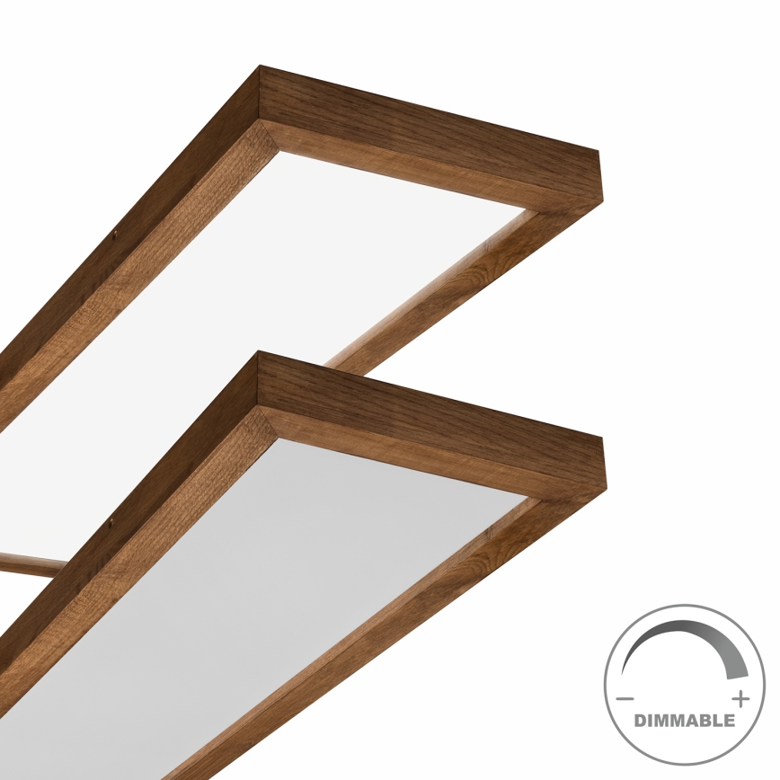 Brilagi - LED Dimmable bathroom ceiling light WOODY FRAME LED/50W/230V oak cherry 120x30 cm 3000-6000K IP44 + remote control