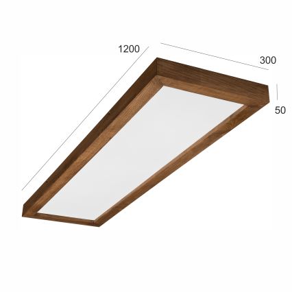 Brilagi - LED Dimmable bathroom ceiling light WOODY FRAME LED/50W/230V oak cherry 120x30 cm 3000-6000K IP44 + remote control