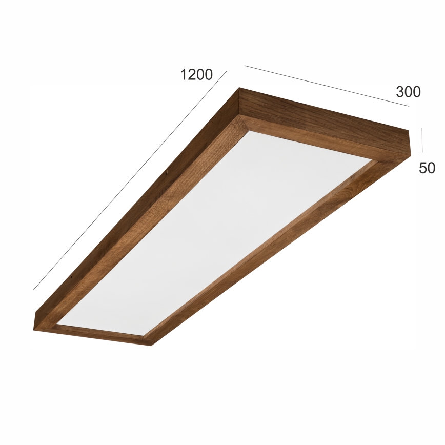 Brilagi - LED Dimmable bathroom ceiling light WOODY FRAME LED/50W/230V oak cherry 120x30 cm 3000-6000K IP44 + remote control