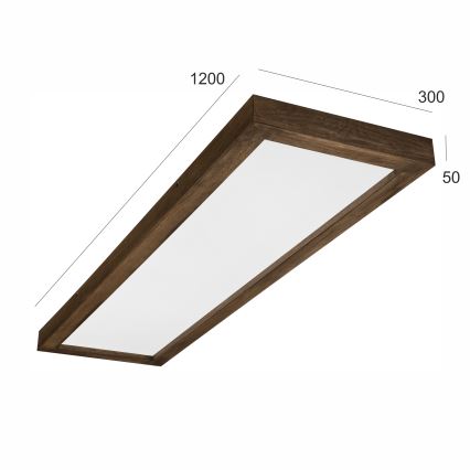 Brilagi - LED Dimmable bathroom ceiling light WOODY FRAME LED/50W/230V oak walnut 120x30 cm 3000-6000K IP44 + remote control
