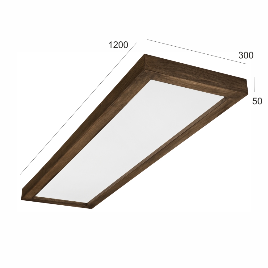 Brilagi - LED Dimmable bathroom ceiling light WOODY FRAME LED/50W/230V oak walnut 120x30 cm 3000-6000K IP44 + remote control