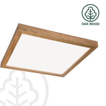 Brilagi - LED Dimmable bathroom ceiling light WOODY FRAME LED/50W/230V oak 60x60 cm 3000-6000K IP44 + remote control