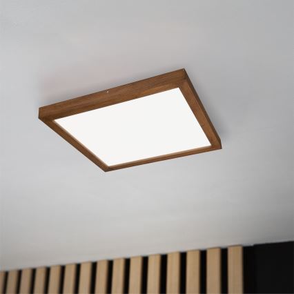 Brilagi - LED Dimmable bathroom ceiling light WOODY FRAME LED/50W/230V oak cherry 60x60 cm 3000-6000K IP44 + remote control