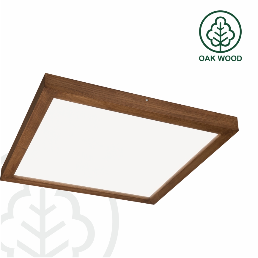 Brilagi - LED Dimmable bathroom ceiling light WOODY FRAME LED/50W/230V oak cherry 60x60 cm 3000-6000K IP44 + remote control