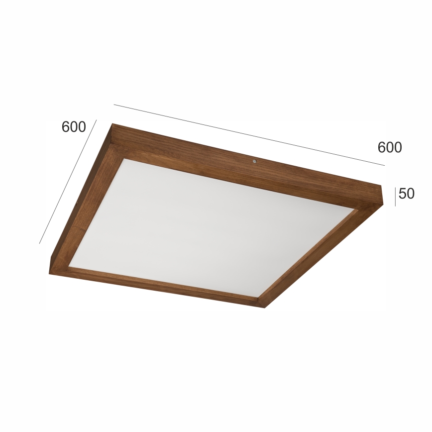 Brilagi - LED Dimmable bathroom ceiling light WOODY FRAME LED/50W/230V oak cherry 60x60 cm 3000-6000K IP44 + remote control
