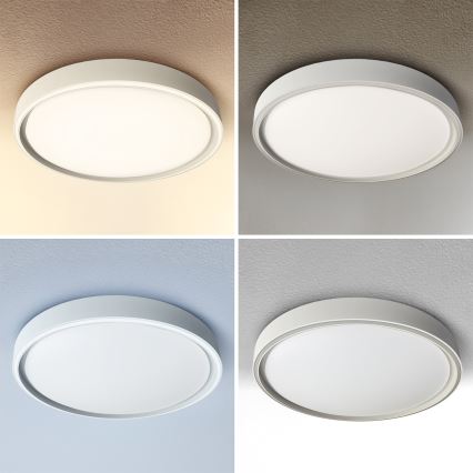 Brilagi - NANCI LED Dimmable Ceiling Light LED/60W/230V 3000-6500K Ø 49 cm Silver + Remote Control