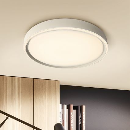 Brilagi - NANCI LED Dimmable Ceiling Light LED/60W/230V 3000-6500K Ø 49 cm Silver + Remote Control