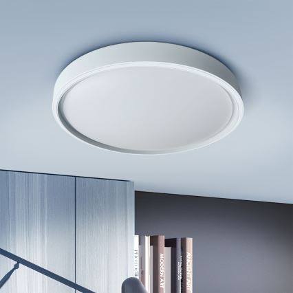 Brilagi - NANCI LED Dimmable Ceiling Light LED/60W/230V 3000-6500K Ø 49 cm Silver + Remote Control
