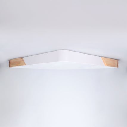 Brilagi - PILANA Dimmable LED ceiling light LED/60W/230V 3000-6500K oak/white 56x56 cm + remote control