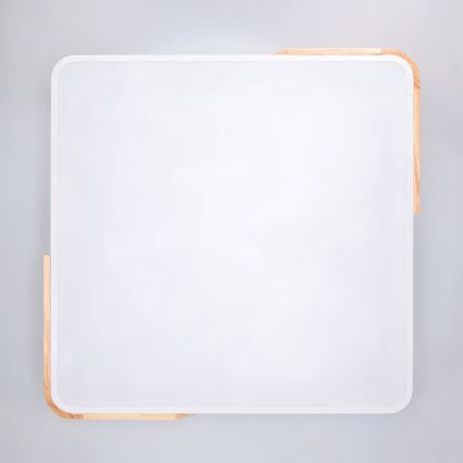 Brilagi - PILANA Dimmable LED ceiling light LED/60W/230V 3000-6500K oak/white 56x56 cm + remote control