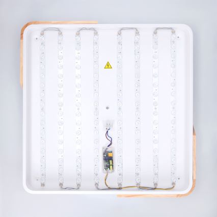 Brilagi - PILANA Dimmable LED ceiling light LED/60W/230V 3000-6500K oak/white 56x56 cm + remote control