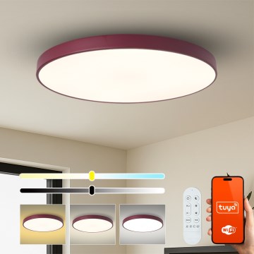 Brilagi - LED Dimmable Luminaire POOL SMART LED/128W/230V Ø 100 cm 3000-6000K Wi-Fi Tuya + Remote Control Burgundy