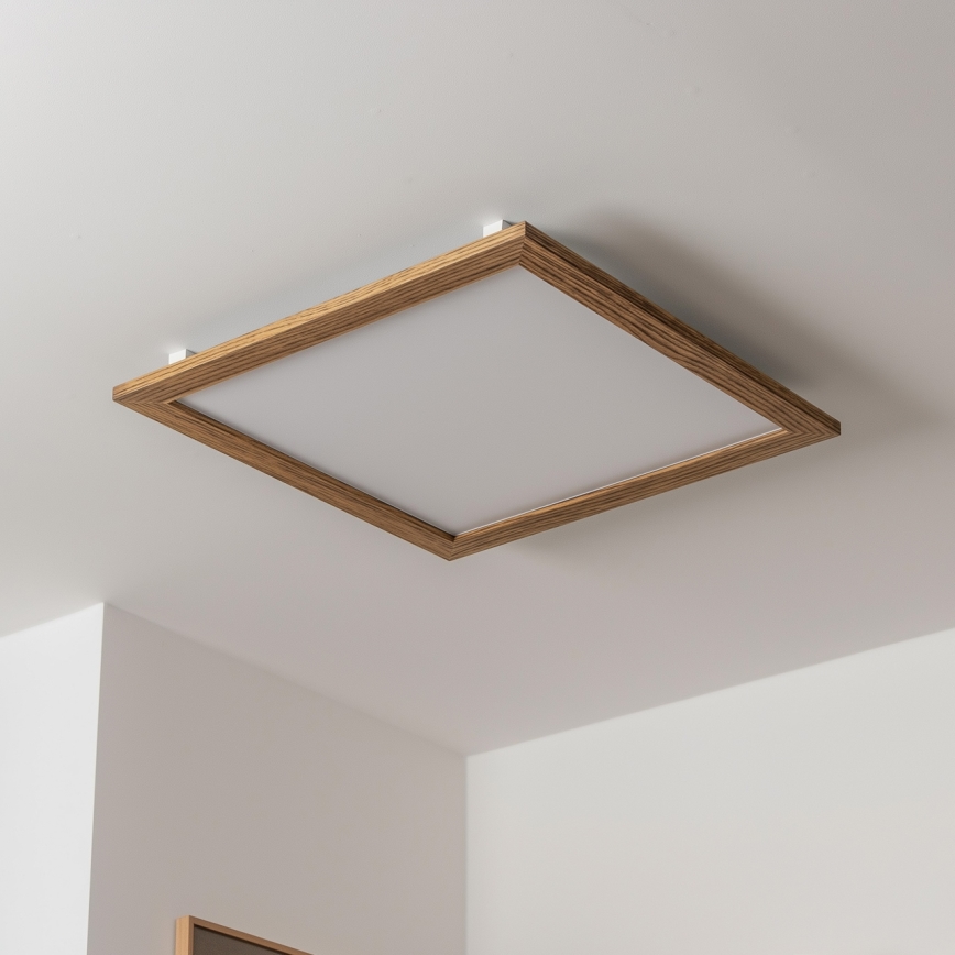 Brilagi - SLIMFRAME WOOD Dimmable LED Ceiling Light LED/58W/230V 64x64 cm 3000-6000K brown + remote control