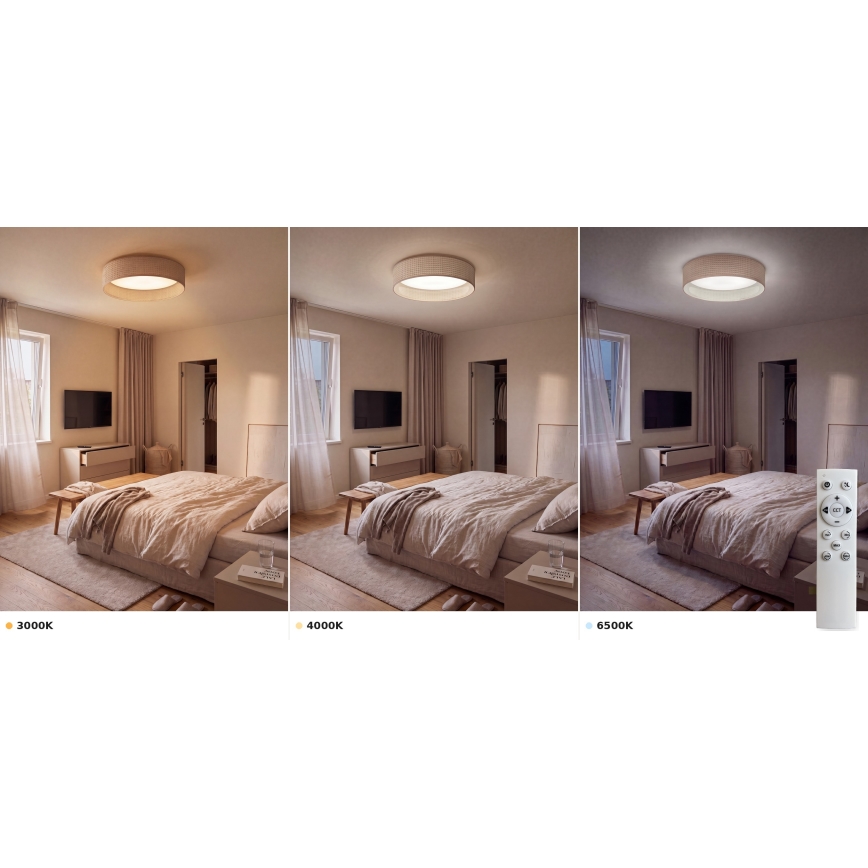 BRILAGI - VELVET SMART VARI LED Dimmable Ceiling Light/36W/230V 3000-6500K Ø55 cm Beige + Remote Control