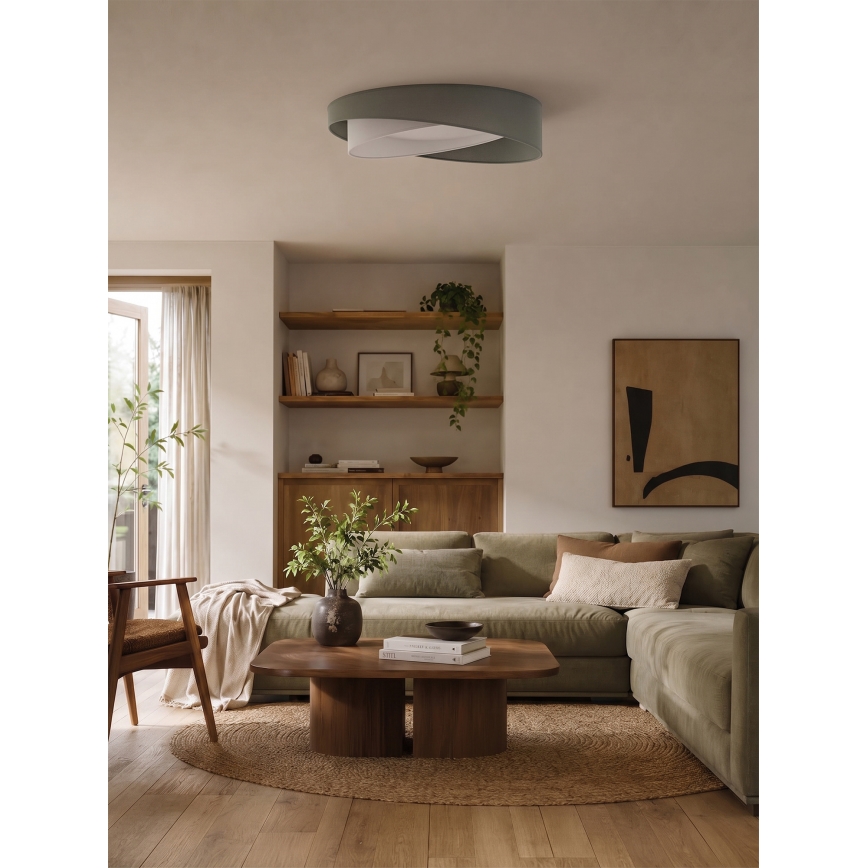 BRILAGI - Dimmable LED ceiling light VELVET TWIST LED/36W/230V 3000-6000K Ø 65 cm Wi-Fi Tuya Beacon green/white + remote control