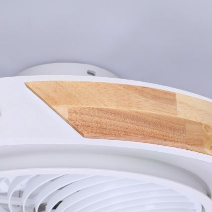 Brilagi - Dimmable LED Ceiling Light with Fan LED/30W/230V 3000-6500K Ø50 cm White/Oak + Remote Control