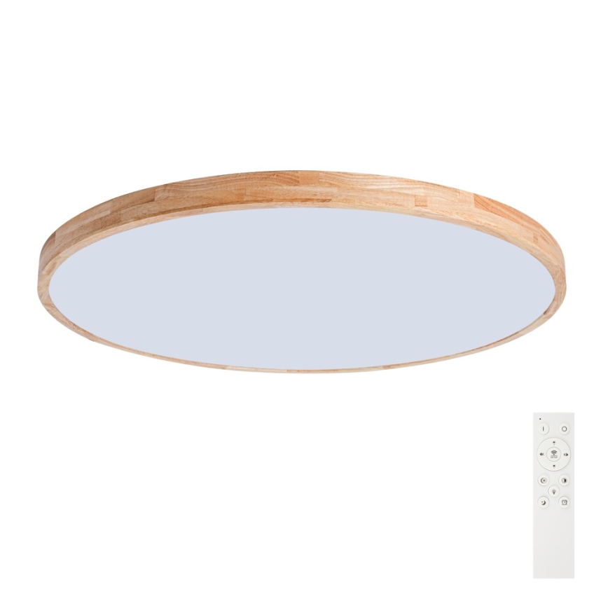 BRILAGI - WOODLINE LED Dimmable Ceiling Light LED/128W/230V 3000-6000K Oak Ø100 cm + Remote Control
