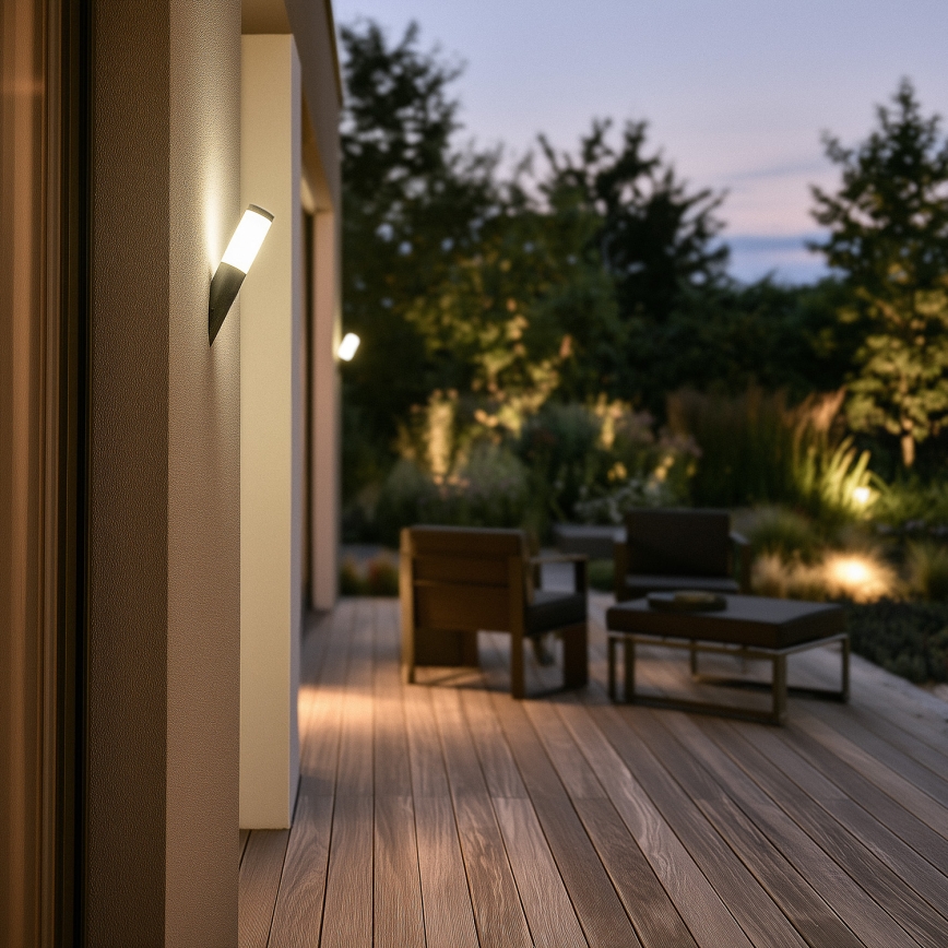 BRILAGI - ELIA LED Dimmable Outdoor Wall Light 1xE27/6W/230V 2700-6500K IP44 Wi-Fi Anthracite