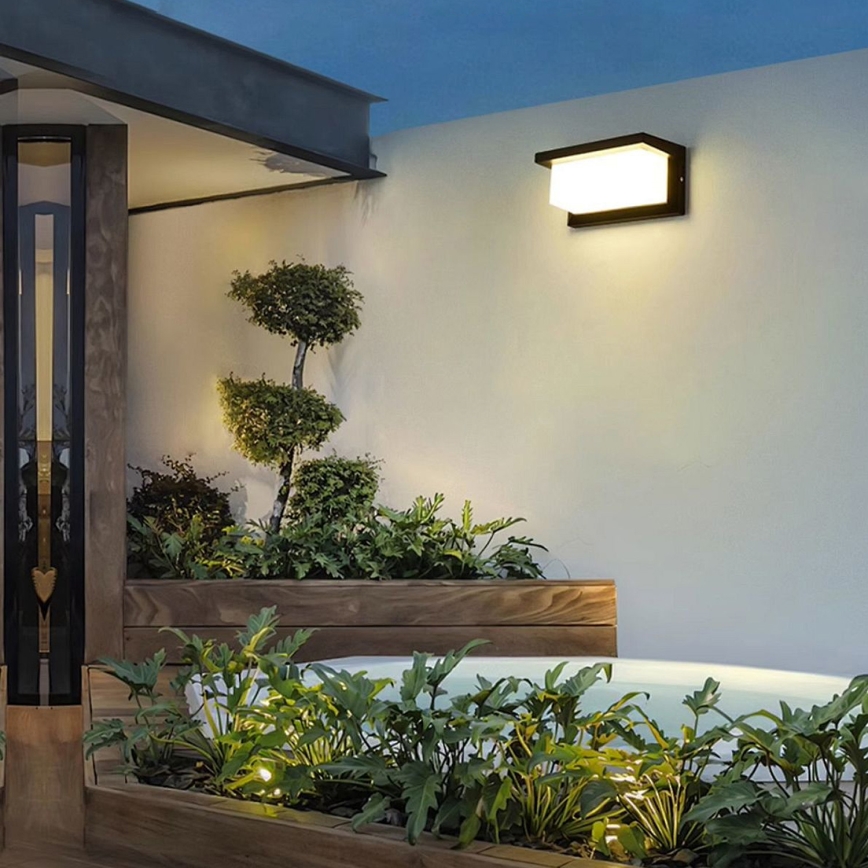 Brilagi - Dimmable LED Outdoor Wall Light BRICKY 1xE27/6W/230V 2700-6500K IP54 Black