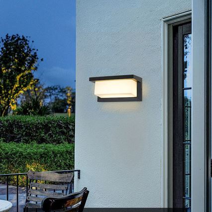 Brilagi - Dimmable LED Outdoor Wall Light BRICKY 1xE27/6W/230V 2700-6500K IP54 Black