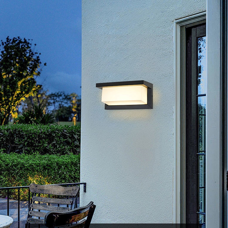 Brilagi - Dimmable LED Outdoor Wall Light BRICKY 1xE27/6W/230V 2700-6500K IP54 Black