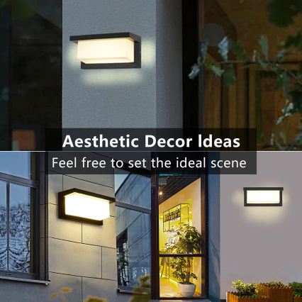Brilagi - Dimmable LED Outdoor Wall Light BRICKY 1xE27/6W/230V 2700-6500K IP54 Black