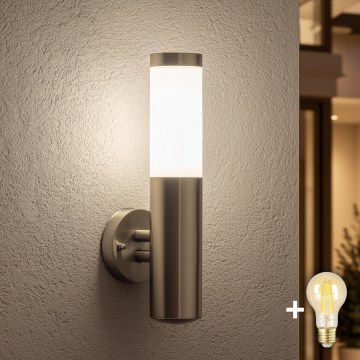 BRILAGI - LED Dimmable Outdoor Wall Light ELIA 1xE27/6W/230V 2700-6500K IP44 Wi-Fi matte chrome