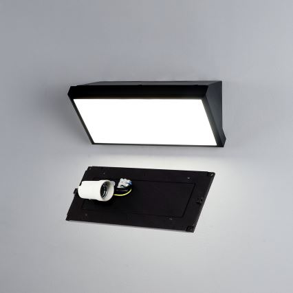 Brilagi - LED Dimmable Outdoor Wall Light TRIANGLE 1xE27/6W/230V 2700-6500K IP65 Black