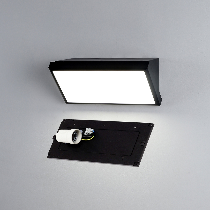 Brilagi - LED Dimmable Outdoor Wall Light TRIANGLE 1xE27/6W/230V 2700-6500K IP65 Black