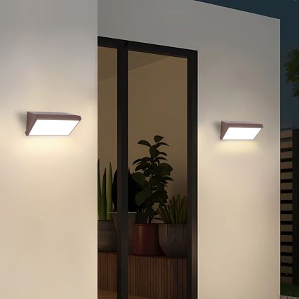 Brilagi - TRIANGLE Dimmable LED Outdoor Wall Light 1xE27/6W/230V 2700-6500K IP65 brown