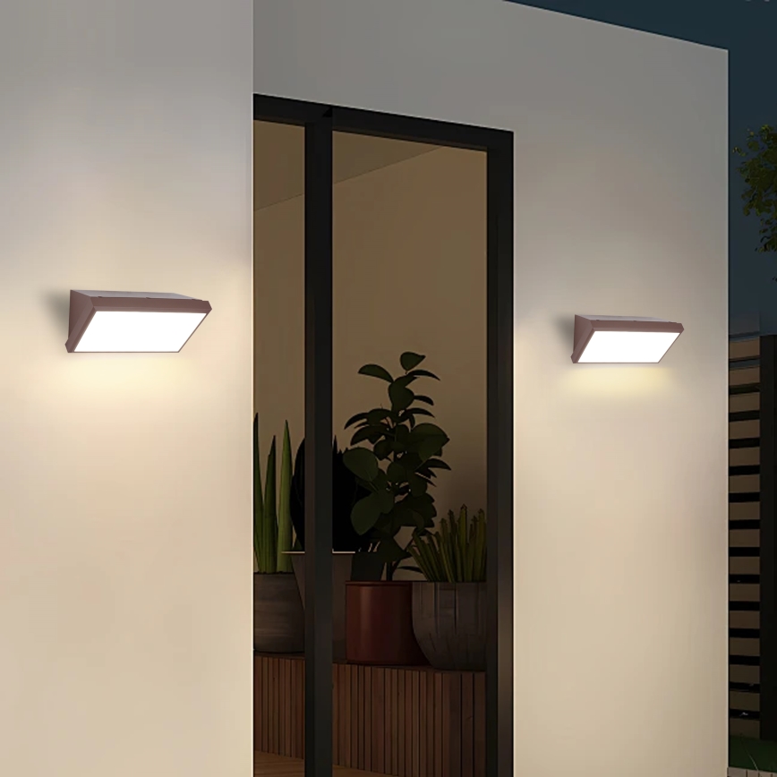 Brilagi - TRIANGLE Dimmable LED Outdoor Wall Light 1xE27/6W/230V 2700-6500K IP65 brown
