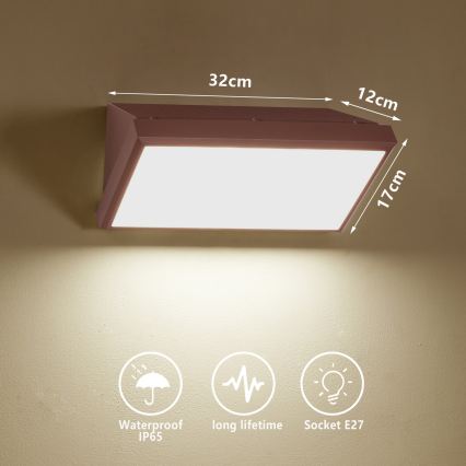 Brilagi - TRIANGLE Dimmable LED Outdoor Wall Light 1xE27/6W/230V 2700-6500K IP65 brown